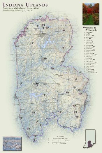 detailed map of Indiana Uplands AVA