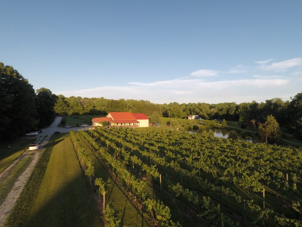 Butler Winery west vineyard aerial drone picture